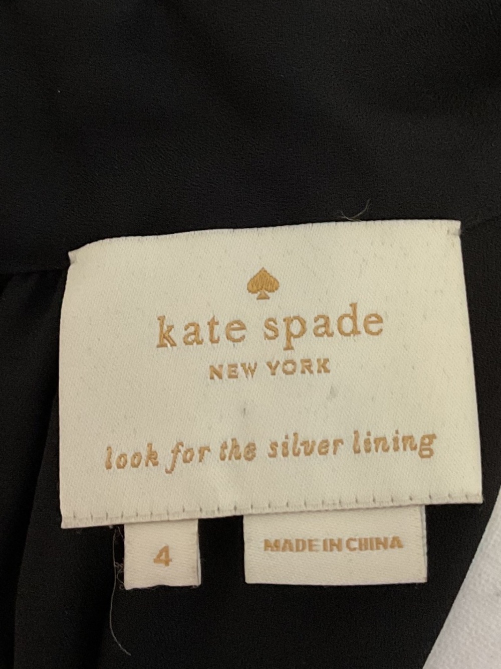 ⭐️ Kate Spade New York Black Velvet Bowed Top - size 4 - Picture 8 of 8